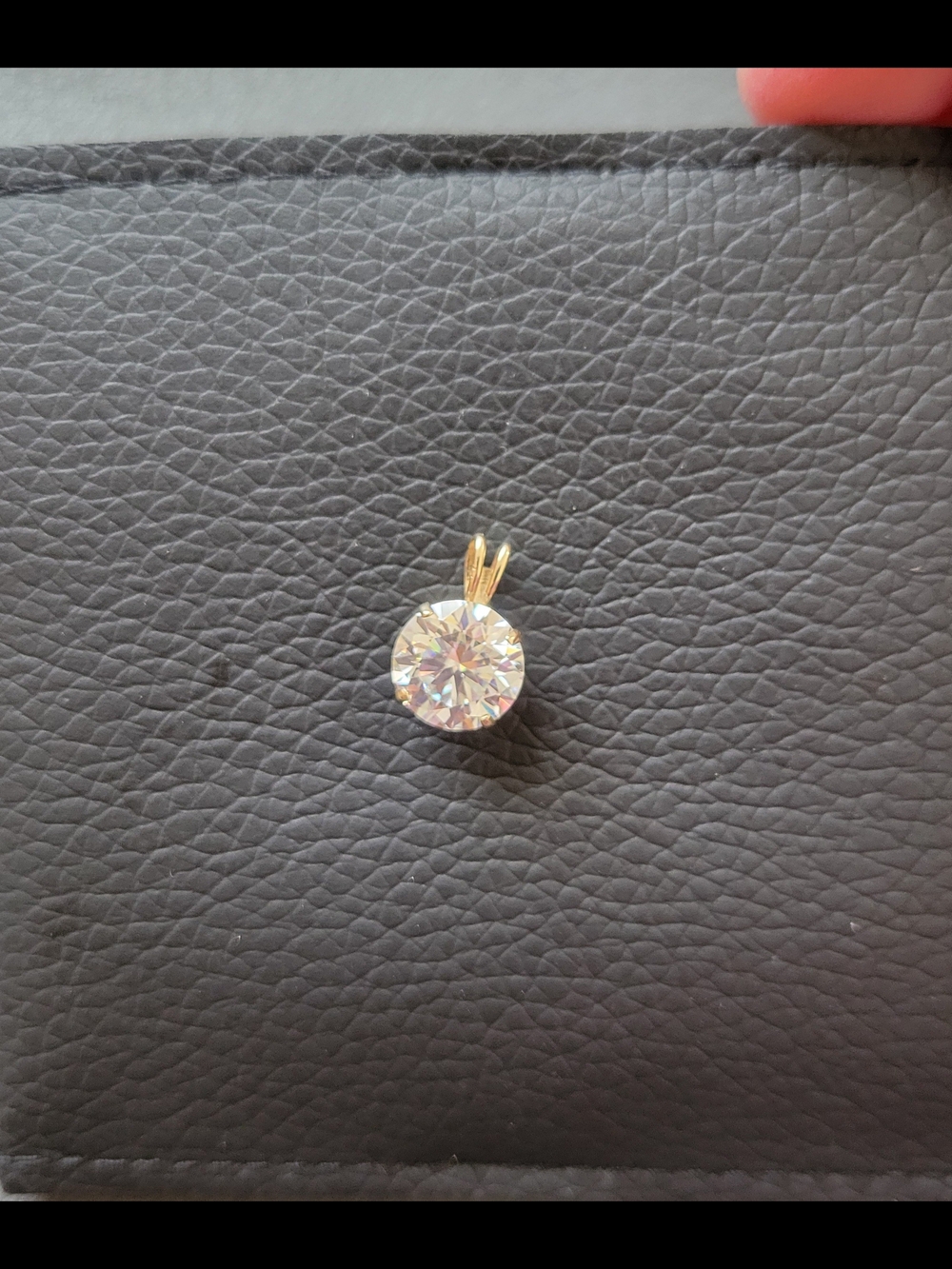 Round Moissanite 14k Gold Pendant
